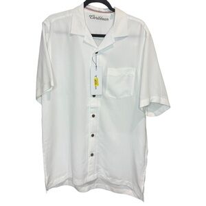 Caribbean Men's White Short Sleeve Shirt